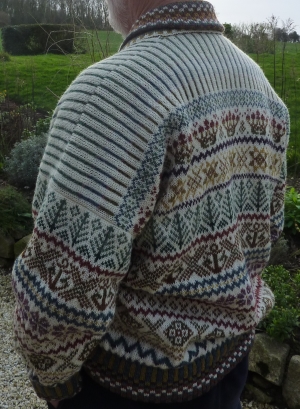 Robe of Glory shawl neck gansey KnitKit