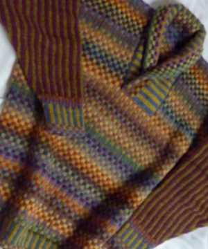 Mosaic shawl neck gansey