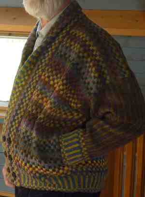 Mosaic shawl neck jacket