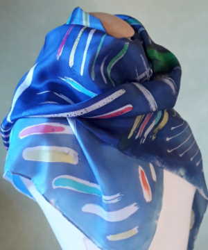 Clarsàch hand-painted pure silk scarf