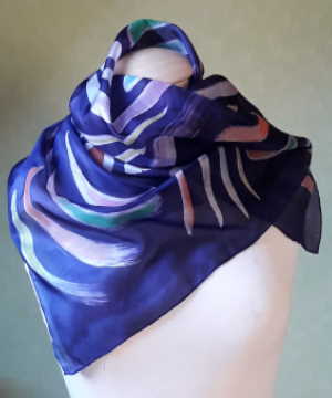 Clarsàch hand-painted pure silk scarf