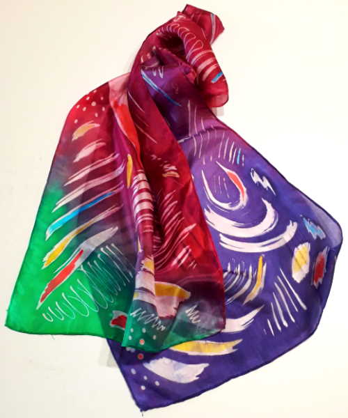 Clarsàch hand-painted pure silk scarf